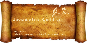 Jovanovics Kamilla névjegykártya