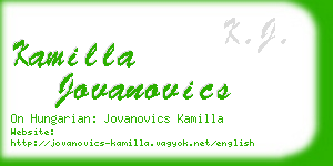 kamilla jovanovics business card